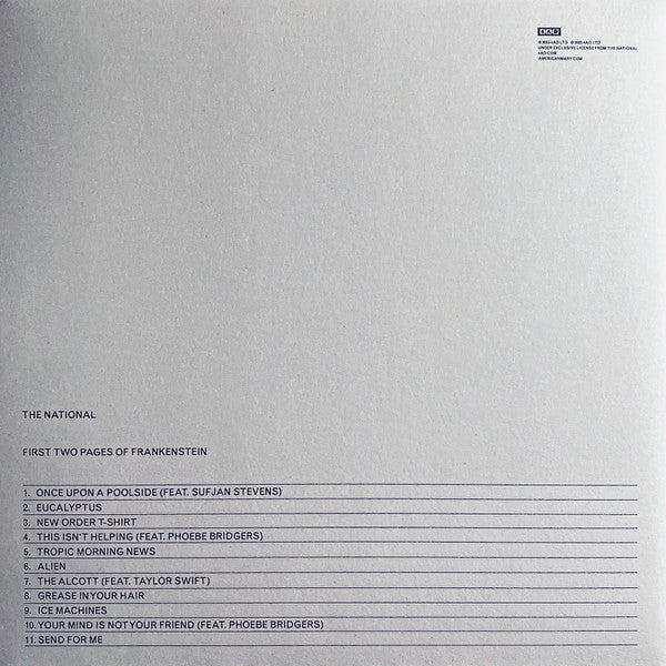 The National - First Two Pages of Frankenstein